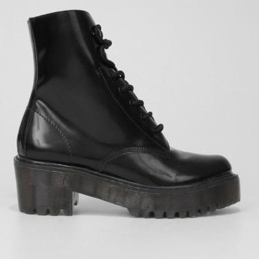 Imagem de Bota Coturno Zatz Tratorada Translúcida Feminina, Preto, 38