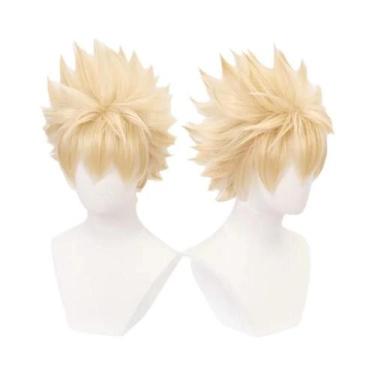 Imagem de Peruca Cosplay Loira Resistente Ao Calor Do Anime My Hero Academia Bak