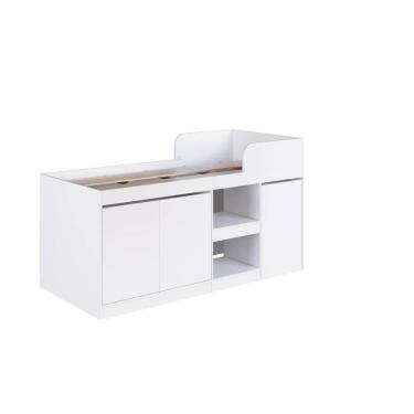 Imagem de Cama Alta Multifuncional Solteiro Branca com Estação De Trab