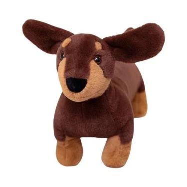 Imagem de Brinquedo De Pelúcia Imitando Dachshund De 60cm, Cão Salsicha De Desen
