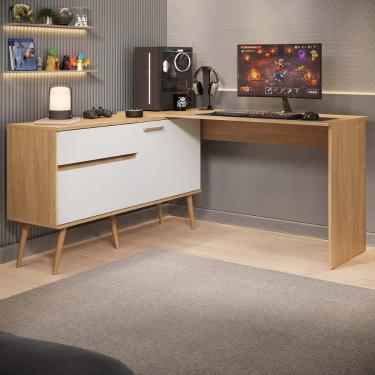 Imagem de Mesa Gamer em L para Computador 2 Portas 1 Gaveta Arena Multimóveis MP6050