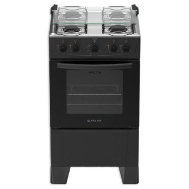 Imagem de Fogão 4 Bocas Milão Atlas com Mesa Inox, Preto