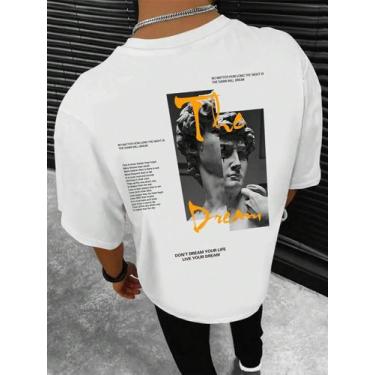 Imagem de Camiseta Masculina de Algodão Soltinha - Confortável e Respirável para