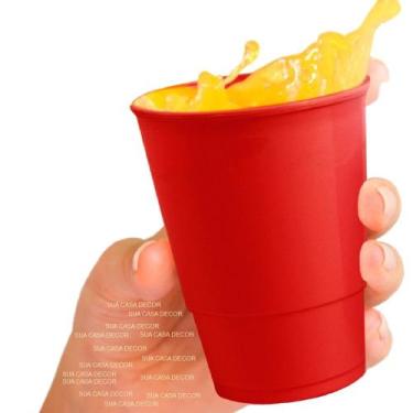 Imagem de Copo Vermelho 350ml Reutilizável Americano para Festas - Kt