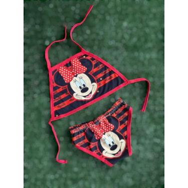 Imagem de Biquini Menina Infantil Temático 2 Peças Minnie Vermelho - aurea, P