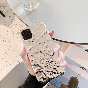Imagem de Capa de telefone de folha de ouro de prata de luxo 3D para iPhone 11 12 13 Mini Pro XS Max XR X 6S 7 8 Plus SE 20 Glitter Capa Traseira, Prata, para i7plus i8plus