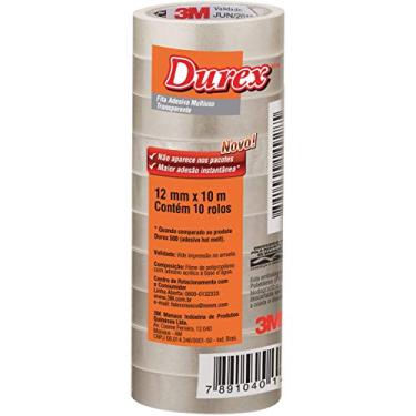 Imagem de Durex, 3M, Fita Adesiva Transparente, 76x76 mm, 90 Folhas, pacote de 10