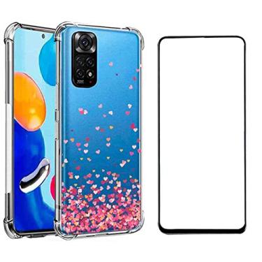 Imagem de Kit Capinha Capa de Corações Anti Impactos Antiqueda + Película 5D 9D Cerâmica Compatível Xiaomi Redmi Note 11 Note 11S [FIT IT]