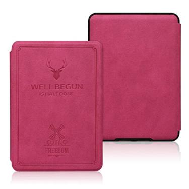 Imagem de Capa protetora com padrão de cabeça de cervo vintage para Kindle Paperwhite 5, 6 e 7 (antes de 2018, modelo EY21 e DP75SDI) - Capa impermeável durável com Auto Wake/Sleep
