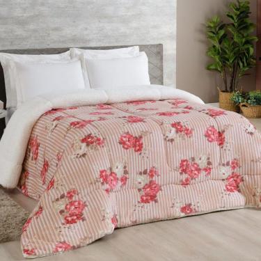 Imagem de Coberdrom Robust King Manta Soft Sherpa Lã De Carneiro Pesado Grosso 1 Peça - Vermelho Listrado