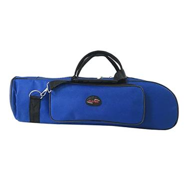 Imagem de simhoa Capa de bolsa trompete com alça de ombro ajustável de espuma acolchoada grossa com zíper duplo - Azul