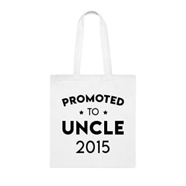 Imagem de Promoted To Uncle 2015 Sacola Promoted To Uncle Bag, Ideia de presente para tio, Presente para tio, Bolsa de ombro para tio, Bolsas reutilizáveis para tio, Presente para o tio da Filha favorita, Filho e Crianças, Branco