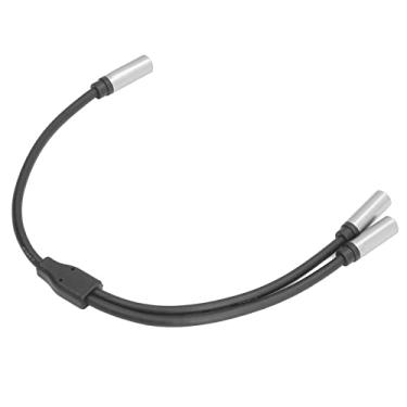 Imagem de Cabo adaptador fêmea para fêmea de 3,5 mm, cabo adaptador de 1 para 2 0,98 pés concha de metal estéreo 0,18 pol OD para telefone para tablet