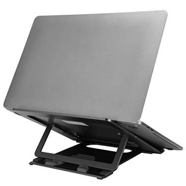 Imagem de Suporte para laptop, laptop ajustável, portátil, dobrável, liga de alumínio para notebook de 11 a 15,15 cm (preto)