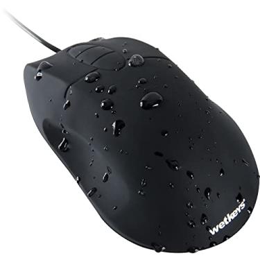 Imagem de Mouse óptico ergonômico WetKeys à prova d'água de nível profissional com rolagem de 3 botões (USB/PS2) (preto) | OMWK0C01-BK