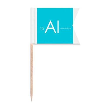 Imagem de Tabela menstrual de elementos químicos, metais ruins de alumínio, bandeiras de palito de dentes, marcação de rotulagem para bolo de festa, prato de queijo