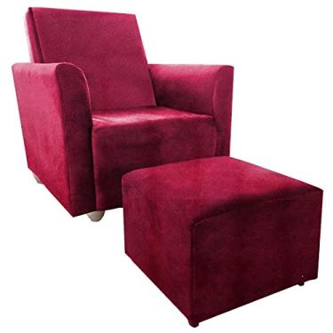 Imagem de Poltrona Infantil Angel + Puff Vermelho
