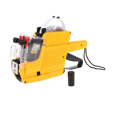 Imagem de Baoblaze Vermelho amarelo azul MX-6600 10 dígitos 2 linhas de preço arma de etiqueta, preço etiquetador, durável - amarelo