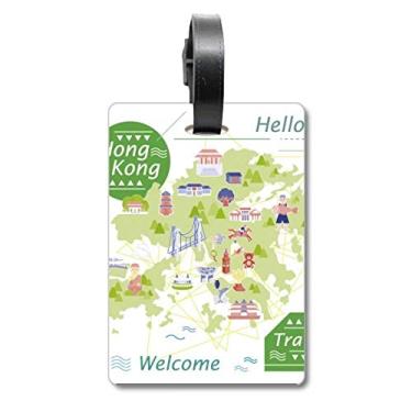 Imagem de Hello Welcome to Hong Kong China Mala de Bagagem Etiqueta de Bagagem Etiqueta para Bagagem