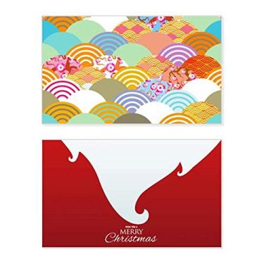 Imagem de Padrão geométrico de flores de esquadrão japonês, feriado, feliz Natal, cartão de felicitações, mensagem de Natal