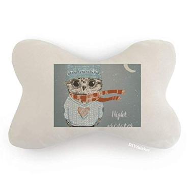 Imagem de DIYthinker Almofada para decoração de pescoço de coruja adorável para inverno com acabamento de carro
