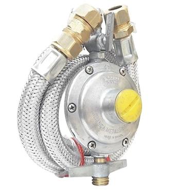 Imagem de regulador aliança 5kg mangueira metálica aço inox 2 metros