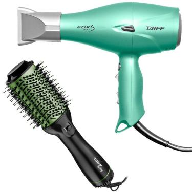 Imagem de Kit Taiff 127V - Secador Fox Ion 3 Green 2200W + Escova Oval Easy Green 1200W