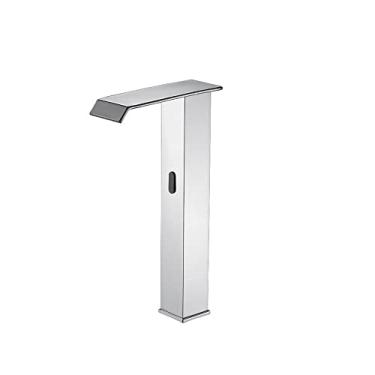 Imagem de Torneira de lavatório com sensor inteligente Torneira de lavatório com sensor automático em cascata Torneira de banheiro Torneira de pia de banheiro Torneira de lavatório, Cromado alto B,1