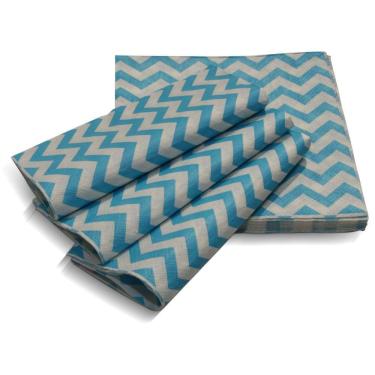 Imagem de Guardanapo Papel Decorado Vizapi Chevron 33X33Cm C/ 20 Folha Dupla Azul
