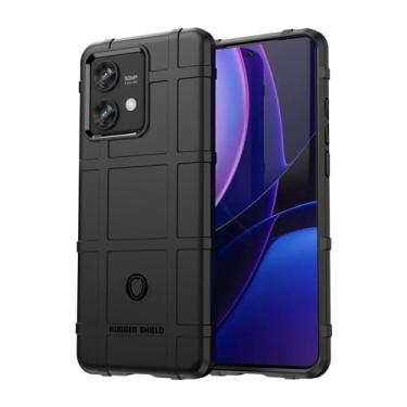 Imagem de Capa e capa para Moto Edge 40 Neo, fibra de carbono refinada, anti-queda, anti-impressões digitais, proteção total - preta