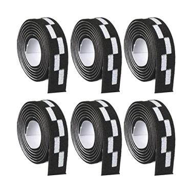Imagem de PATIKIL Fita lateral de tênis de mesa de 45,72 cm, pacote com 6 fitas para borda de pingue-pongue, protege as bordas de borracha e lâmina para raquetes de remo, preta