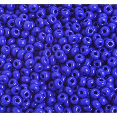 Imagem de Preciosa (Jablonex) Grânulo de semente de vidro checo 6/0 opaco azul real - 500 g saco a granel da Preciosa (Jablonex)