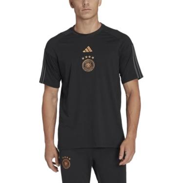 Imagem de adidas Camiseta masculina de algodão de futebol alemão - apoie o time com estilo, Preto, G