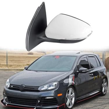 Imagem de Espelho retrovisor lateral adequado para Volkswagen VW Golf 6 A6 MK6 2009-2013 Conjunto de espelho lateral de substituição do espelho retrovisor, ajuste de lente elétrica, aquecimento, seta