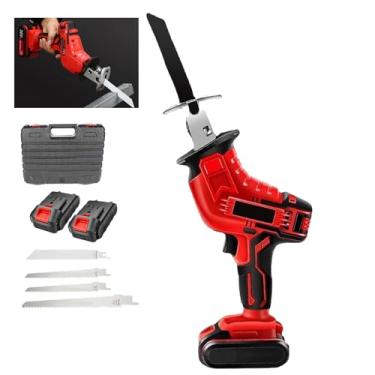 Imagem de CHONGHAN Serra Elétrica Para Corte De Osso Com 4 Lâminas De Serra,21V Serra EléTrica PortáTil, IluminaçãO LED Para Cortes Rápidos Em Madeira, Metal, Serras De Corte Para Fábricas, Cozinhas