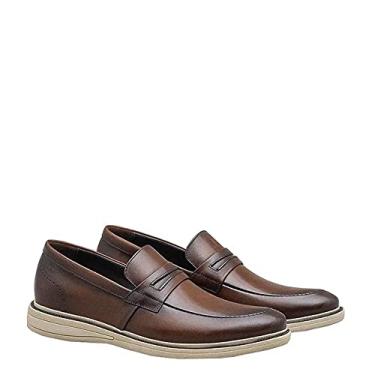 Imagem de Democrata Sapato de Couro Metropolitan Bay Tan-Tan Marrom 37 Masculino Loafers Casual Caminhada
