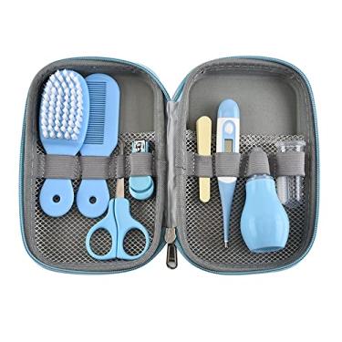 Imagem de Kit Portátil de Cuidados Com O Bebê Conjunto de Cuidados Com O Bebê Corr de Unhas Escova Para Lixa de Unhas Pente Nasal Aspior Tesoura Termômetro Eletrônico Escova de dentes de dedo Com Estojo de