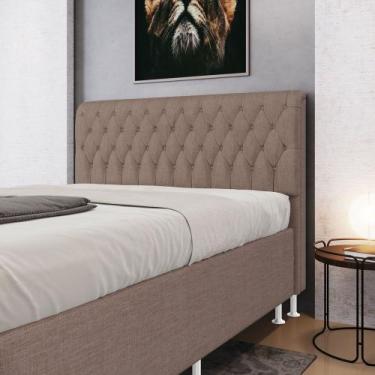 Imagem de Cabeceira Bellatrix 140 / N-042 Linho Marrom Aradecor, Marrom, CASAL P