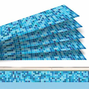 Imagem de Adesivo Piscina Pastilha Degradê Tons De Azul 100x10 - Resitank
