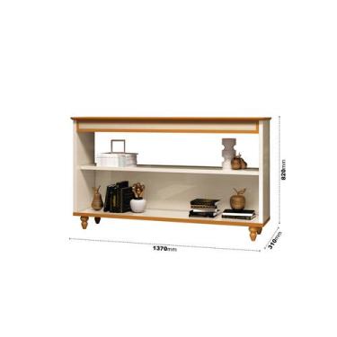 Imagem de Aparador Buffet Balcão Sala com Rathan Memphis EDN, Off White/Cedro