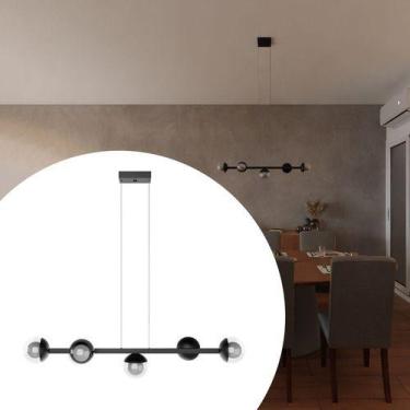 Imagem de Pendente Lustre Luminária de Teto Jabuticaba Com 5 Globos Vidro 10cm -