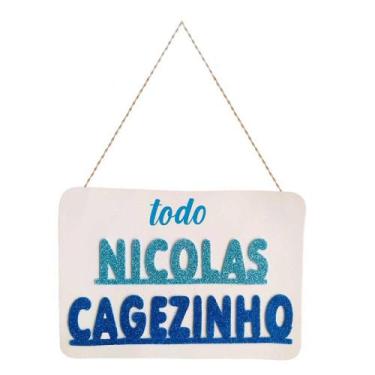 Imagem de Plaquinha Todo Nicolas Cagezinho Divertida de Carnaval EVA - Fantasias