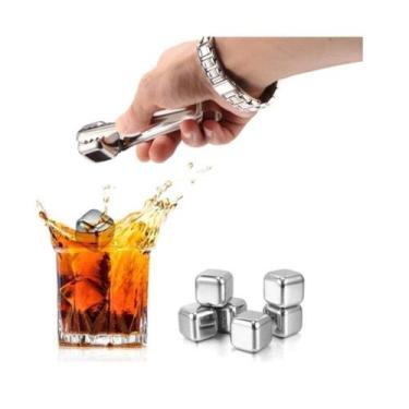 Imagem de Kit Cubos Inox Gelo que Não derrete para Bebidas - REIS VARIEDADES MAT