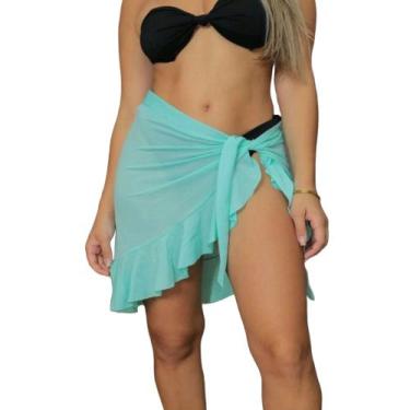 Imagem de Saída de Praia Canga Saia Moda Feminina Verão - Genérica, Verde água