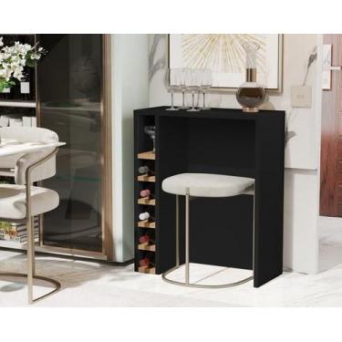 Imagem de Planejado Adega Carvalho 4008 Cor Preto / Nature - Comprar Móveis Em C