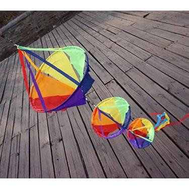 Imagem de Besra Corlorful Spinset Outdoor Garden Windsock Spinner espiral rabo de pipa impermeável à prova de rasgos (multicolorido)