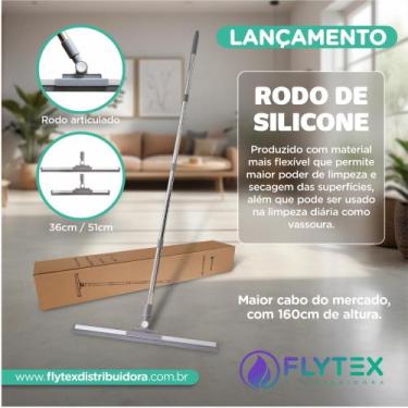 Imagem de Rodo Vassoura Mágica De Silicone 51 Cm Cabo De 160 cm Flytex