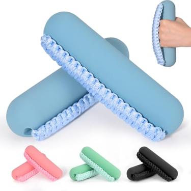 Imagem de Hikeen Conjunto de pesos de mão para mulheres e homens, halteres macios de 2 (1,3 kg cada), peso para caminhada com alça de mão para aeróbica, corrida, corrida (azul, conjuntos de 2,7 kg)