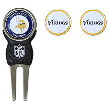 Imagem de Team Golf Ferramenta de Divot NFL Minnesota Vikings com 3 Marcadores de Bola de Golfe, Os Marcadores são Esmalte Magnético Dupla Face Removível