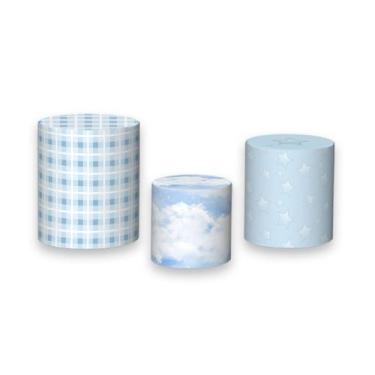 Imagem de Trio de Capas de Cilindro - Ursinho Baloeiro Azul com Fundo Aquarela 0